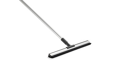 Modern Floor Squeegee with Aluminum Handle and Black Bristles, Ideal for Cleaning Various Hard Surfaces around the Home.