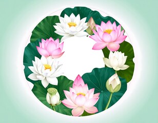 Circular lotus flower arrangement