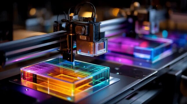 Extreme closeup of UV resin printer detailed macro photography artistry & technology