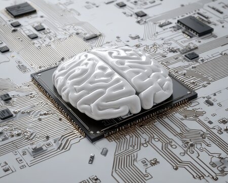 Innovative Brain Chip Design: Circuitry Mimicking Human Thought Processes in a Unique Head-Shaped Layout