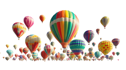 Colorful hot air balloons in flight