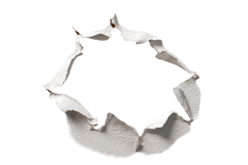 Torn paper circle, irregular edges,  white on black
