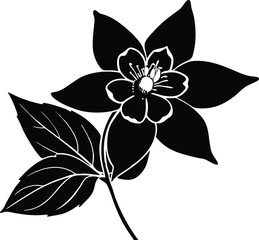 Obraz premium Columbine Flower Silhouette | Columbine Bloom Vector Clipart