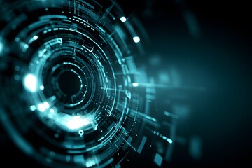 A futuristic background with digital lines and circles, representing the theme of data visualization in technology and science