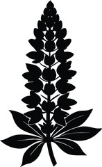 Lupine Spike Silhouette | Lupine Flower Vector Clipart
