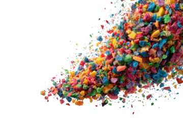 Colorful, vibrant, scattered pieces