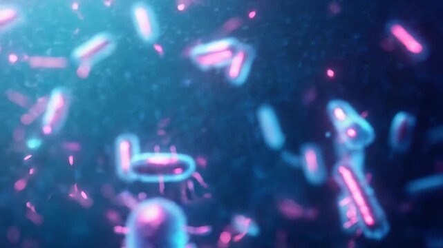 Microscopic view of bacteria showing flagella and pili growing in colonies