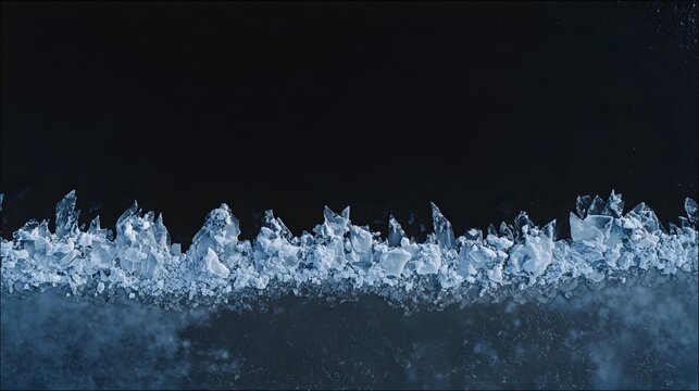 Wide-angle aerial view of frozen shoreline
