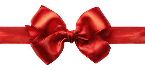 Red satin ribbon bow on a black background (5)