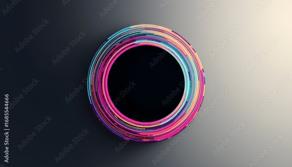 Poster abstract circle, color vortex: a mesmerizing abstract circle pulsates with vibrant colors, evoking f