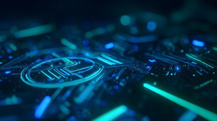 Glowing circuit board loop animation on a dark background