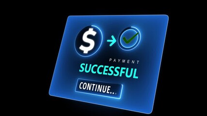 Payment system success, financial transaction concept cashless technology or customer service with money transfer, online banking. Motion graphics of payment concept. 4k motion video animated. - Powered by Adobe