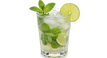 Refreshing Mojito Cocktail with Fresh Mint and Lime: A Classic Summer Drink Perfect for Enjoying Under the Sun, Served in