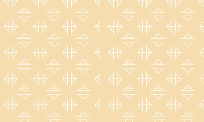 Elegant Geometric Line Art Seamless Pattern, Delicate Tribal and Art Deco Style Background