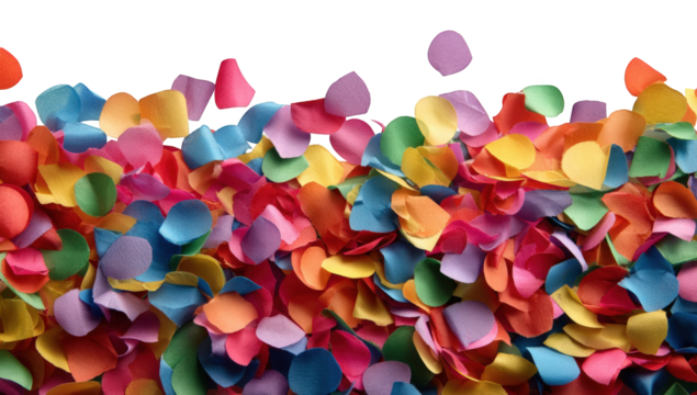 Colorful confetti border against black