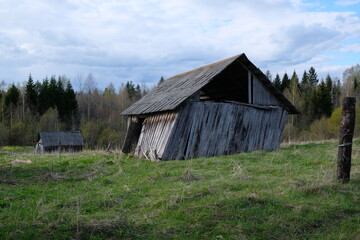 old wooden house in the village