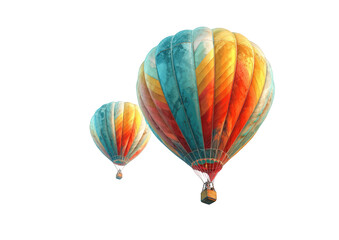 Two colorful hot air balloons against a black background (1)
