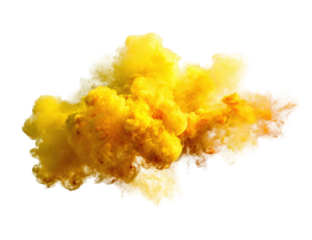 Abstract cloud of vibrant yellow smoke
