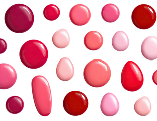 Assorted shades of pink and red lipstick/lip gloss