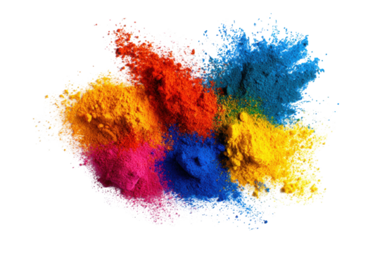 Colorful powder explosion on black background