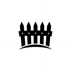 Obraz premium Silhouette of a Simple Wooden Fence in a Clean Design