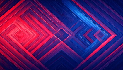 Vibrant abstract pattern with red and blue geometric lines creating a dynamic background.