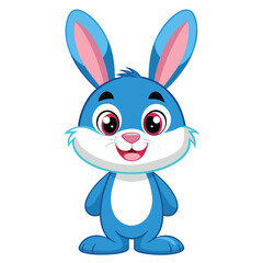 Cute Easter bunny cartoon illustration with white fur and pink ears