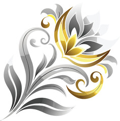 Fototapeta premium Elegant Floral Design with Gold and Silver Accents for Creative Projects