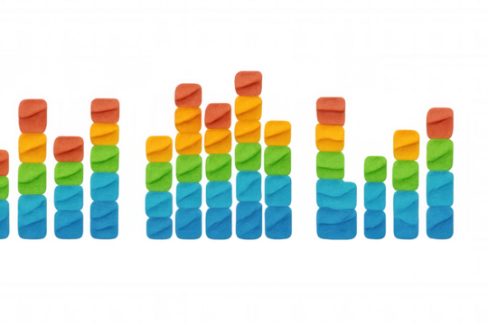 Vibrant rainbow sand creating soundwave pattern, transparent backdrop highlighting audio-themed graphic design element