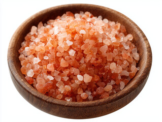 pink salt in a bowl on a white background