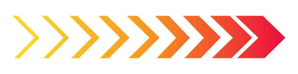 Dynamic moving arrow symbol. Colored arrow symbols. Arrow dynamic symbol, speed sideways arrow icon striped direction fast arrows symbo.