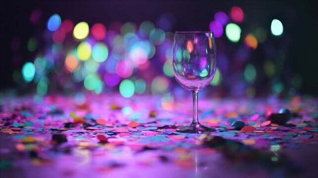 Festive atmosphere with champagne flute and party elements, suitable for anniversary parties, product launch events, or joyous occasion visuals.