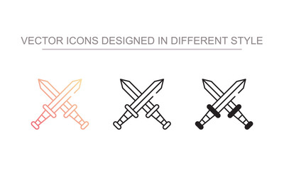 Sword icon design with white background stock illustration