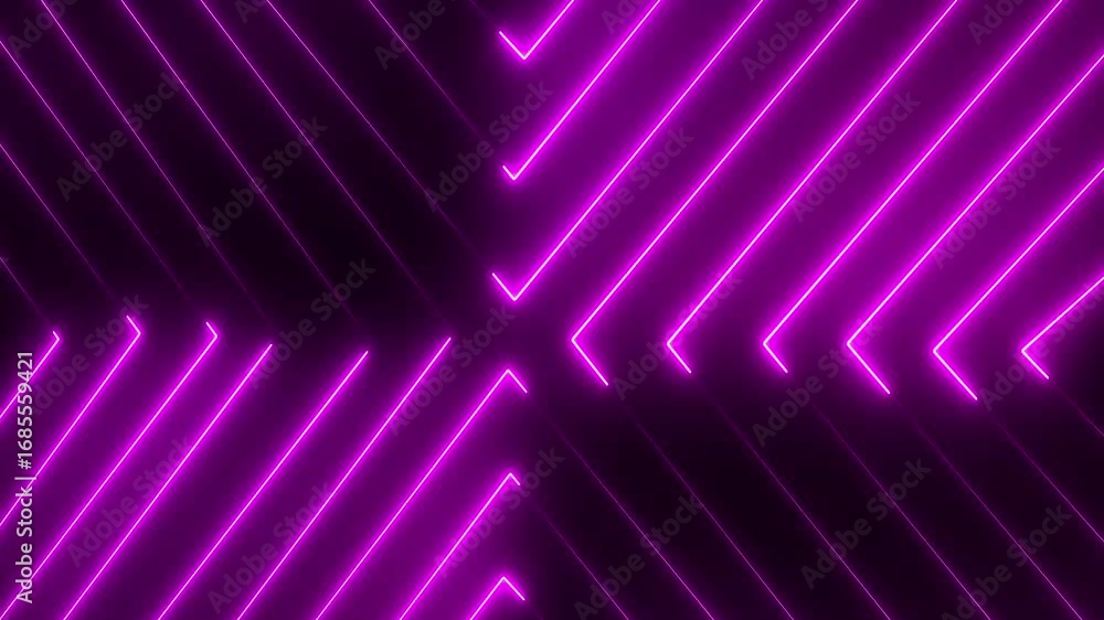 Poster neon lights blinking lines moving animation. spectrum, lines moving animation. blue color neon line 
