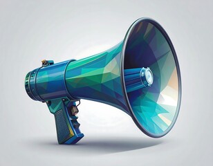 Colorful polygonal megaphone
