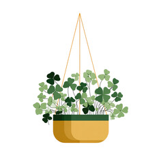 Hanging planter with foliage