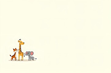 Fototapeta premium Cute Animal Friends Illustration