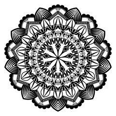 Beautiful mandala floral ornament traditional circular pattern design isolated vector illustration
