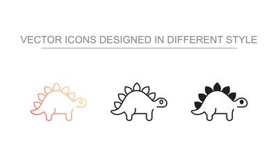 Dinosaur icon design with white background stock illustration