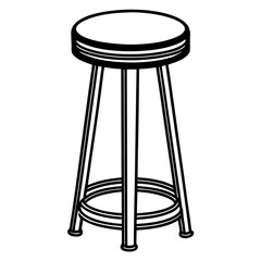 Minimalist Bar Stool Line Art Vector