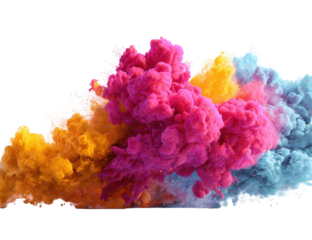 Abstract explosion of colorful inks