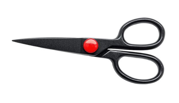 Black scissors with red button (2)