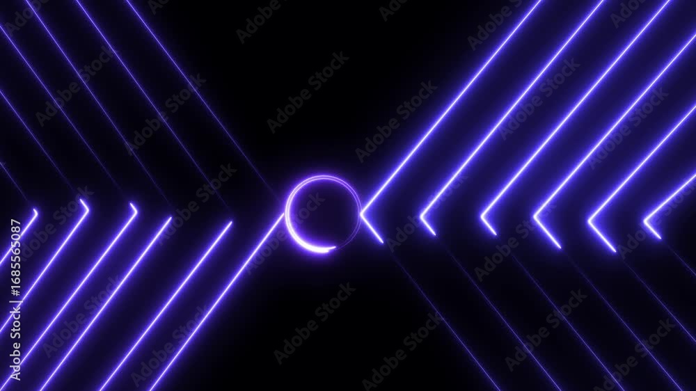 Poster neon lights blinking lines moving animation. spectrum, square, blinking lines moving animation. neon