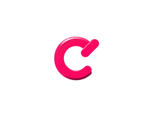 Magenta capital letter "C" with rounded, 3D effect