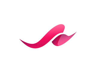 Abstract, stylized pink ribbon or flowing shape, soft gradient