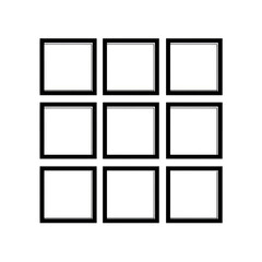 Nine square grid, outlined in black