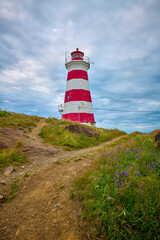 Brier Island Lighthouse on Brier Island near the town of Westport, Nova Scotia Canada.