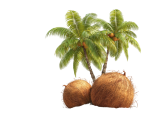 Two palm trees with coconuts (1)