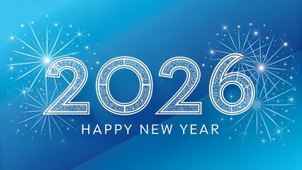 New Year's Eve 2026: A vibrant display for the upcoming New Year, celebrating the dawn of 2026 with radiant fireworks, all against a captivating backdrop of deep blue.