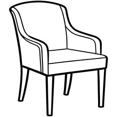 Minimalist Dining Chair Line Drawing